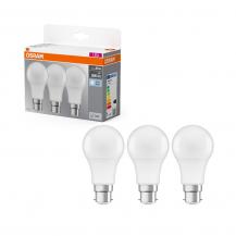 3er Pack OSRAM B22d LED BASE Classic A 60 Glühlampe Bajonett Gewinde 8W wie 60W universalweißes Licht 4000K
